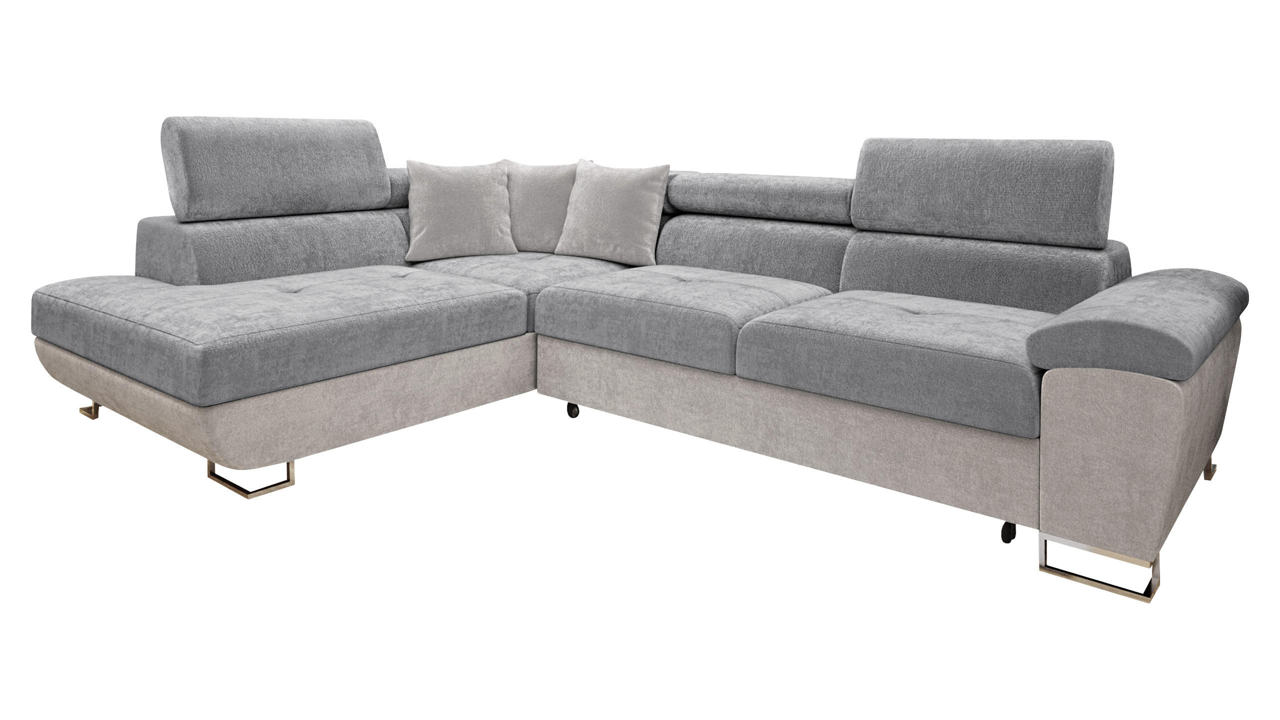 Mirjan24 Ecksofa Hellgrau 270x202 cm