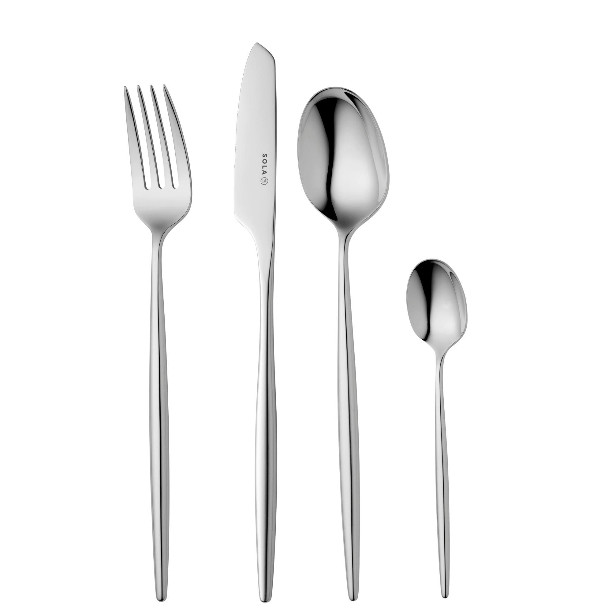 BESTECKSET Osaka - 18/10 Edelstahl - 24-teilig / 6 Personen - Silberfarben, Metall - Sola