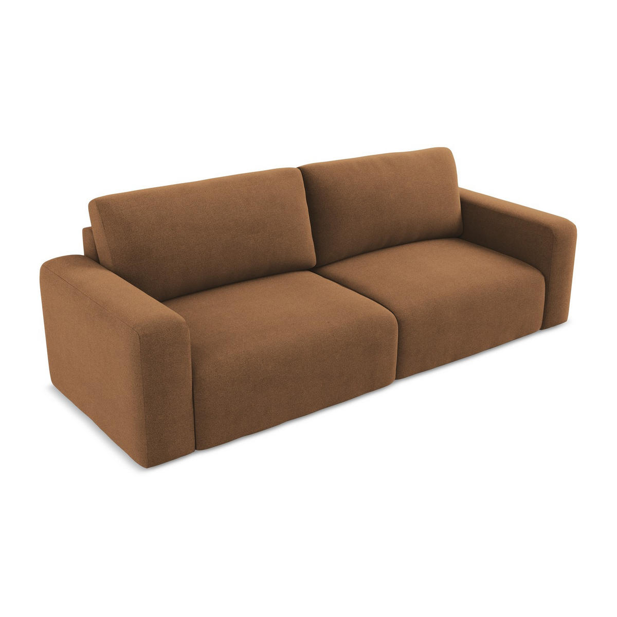 3-SITZER SOFA mit Schlaffunktion Strukturstoff Stoff Orange - Beige/Terracotta, Kunststoff/Textil (244/79/102cm) - LaMiaSofa