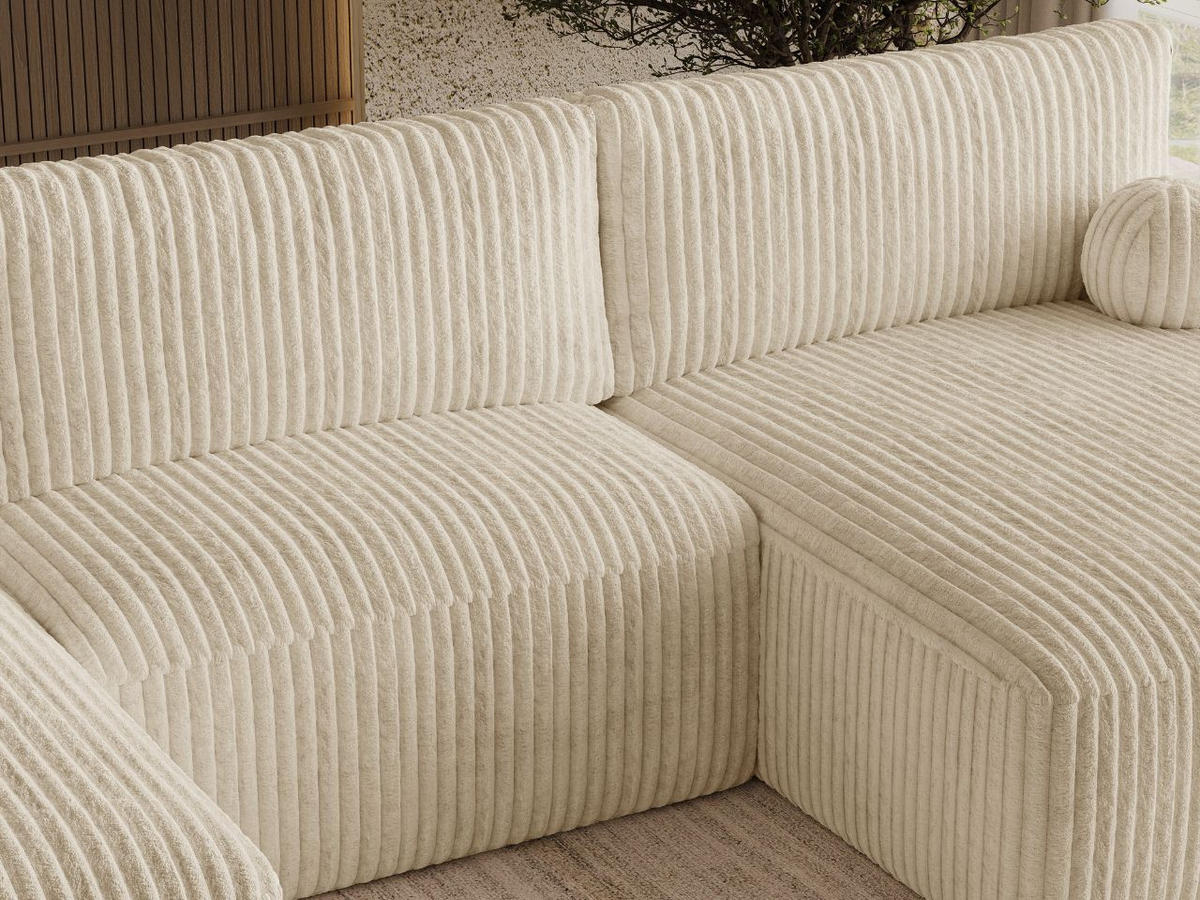 ECKSOFA U Aurora Beige - Beige, Holz/Textil (369/145cm) - Graingold
