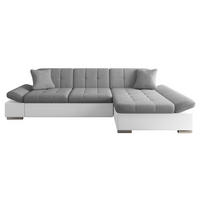 ECKSOFA Malwi, Seite: Rechts - Weiß/Grau, Holz/Textil (278/161cm) - MIRJAN24