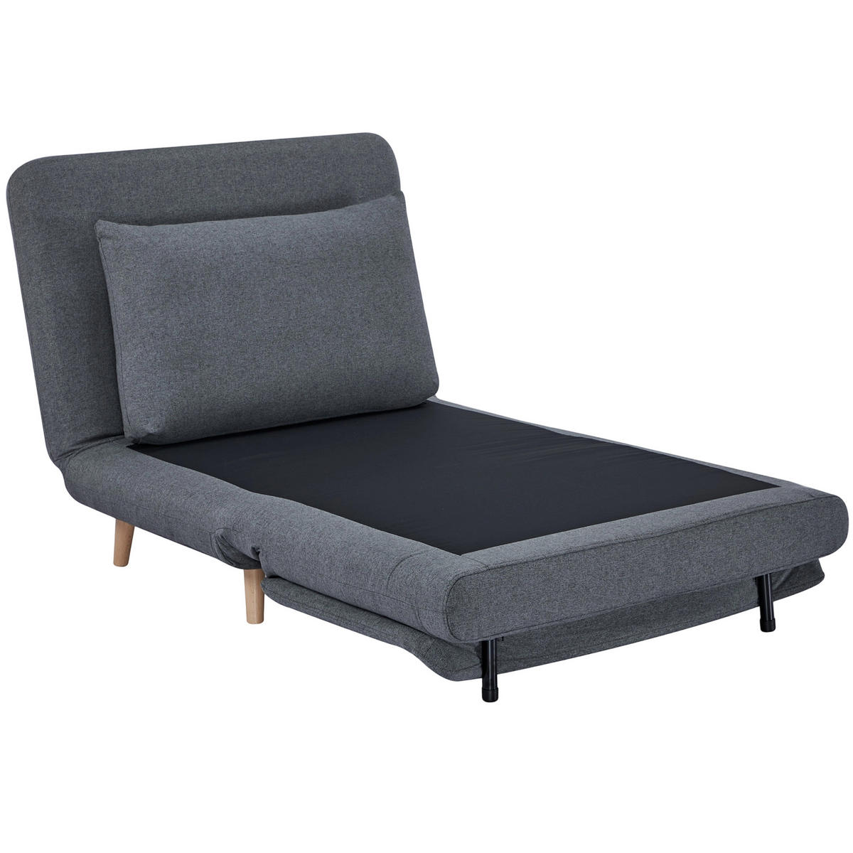SCHLAFSESSEL 3-in-1 DE-08257 verstellbare Rückenlehne mit Bettfunktion Grau - Grau, Holzwerkstoff (95/80/90cm) - ComfortXL