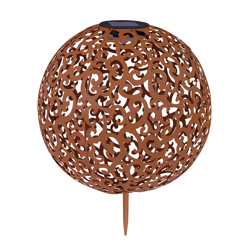 LED AUSSENLEUCHTE Metall Rostoptik Braun - Braun, Metall (28.5/28.5/40cm) - Globo Lighting