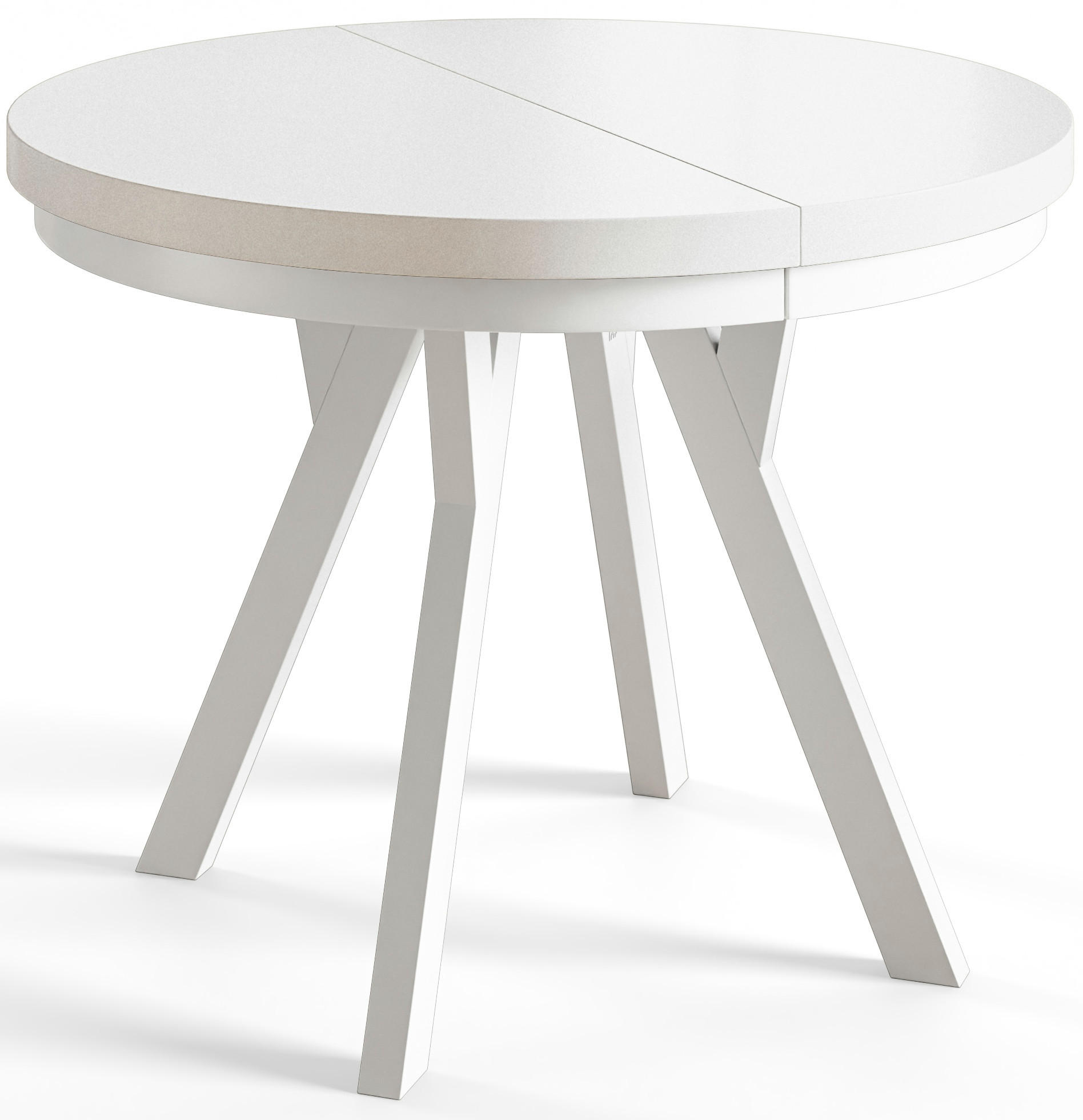 ESSZIMMERTISCH EVO, ausziehbarer Tisch 120 cm bis 220 cm, Farbe: Weiß, mit Holzbeinen in Farbe Weiß - Weiß, Holzwerkstoff (120/120/77cm) - Alpi-Möbel
