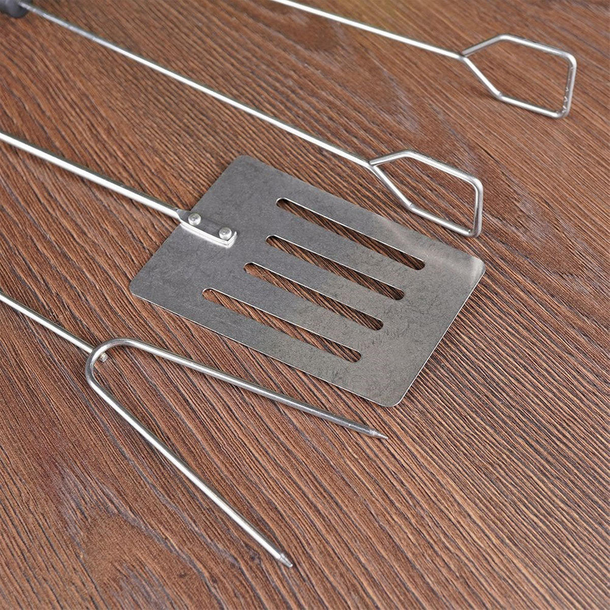 GRILLBESTECK-SET Metall/Kunststoff 3-teilig Silberfarben - Silberfarben, Metall (38cm) - BBQ Collection