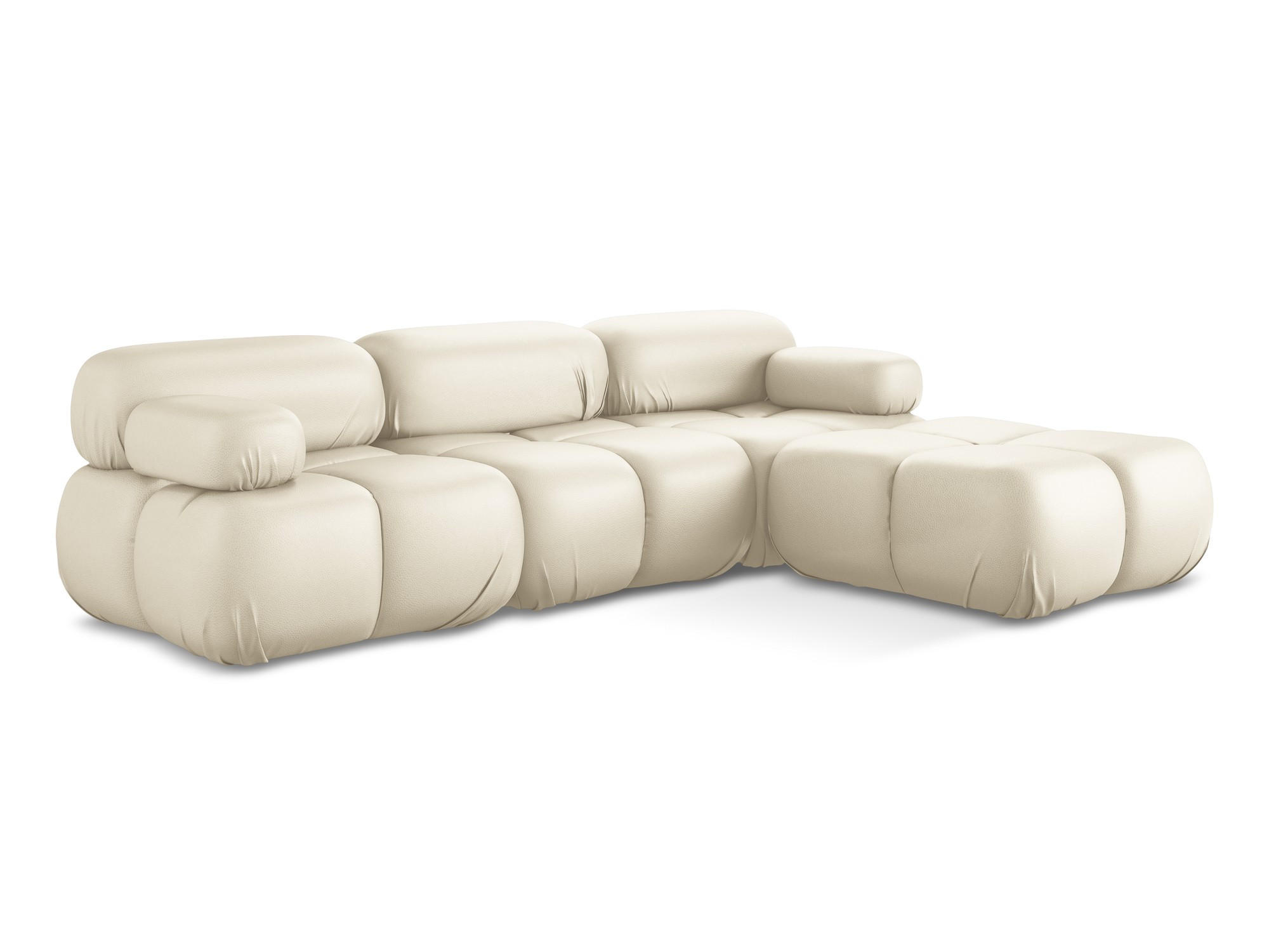 ECKSOFA Beidseitig Kunstleder Beige - Beige/Creme, Leder/Kunststoff (285/191cm) - Makamii