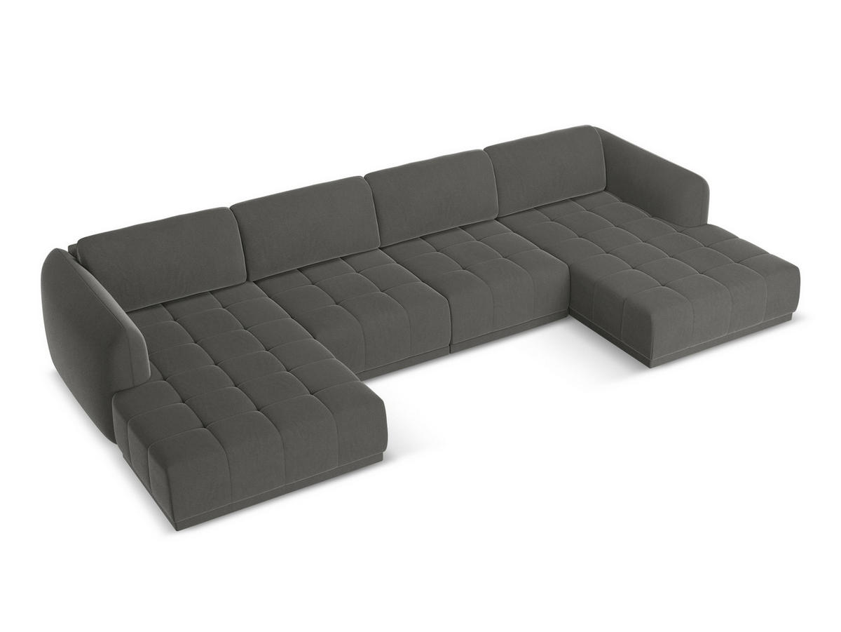 ECKSOFA mit Schlaffunktion Chenille Stoff Pink - Pink/Hellrosa, Kunststoff/Textil (258/160cm) - Makamii