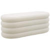 POLSTERBANK Altu,110 x 45 x 42 cm,Bouclé creme-weiß - Creme/Weiß, Holz (110/42/45cm) - tectake