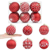 WEIHNACHTSKUGELSET XL 12 -teilig 10 cm Rot Polystyrol - Rot, Kunststoff (10/10/10cm) - vidaXL