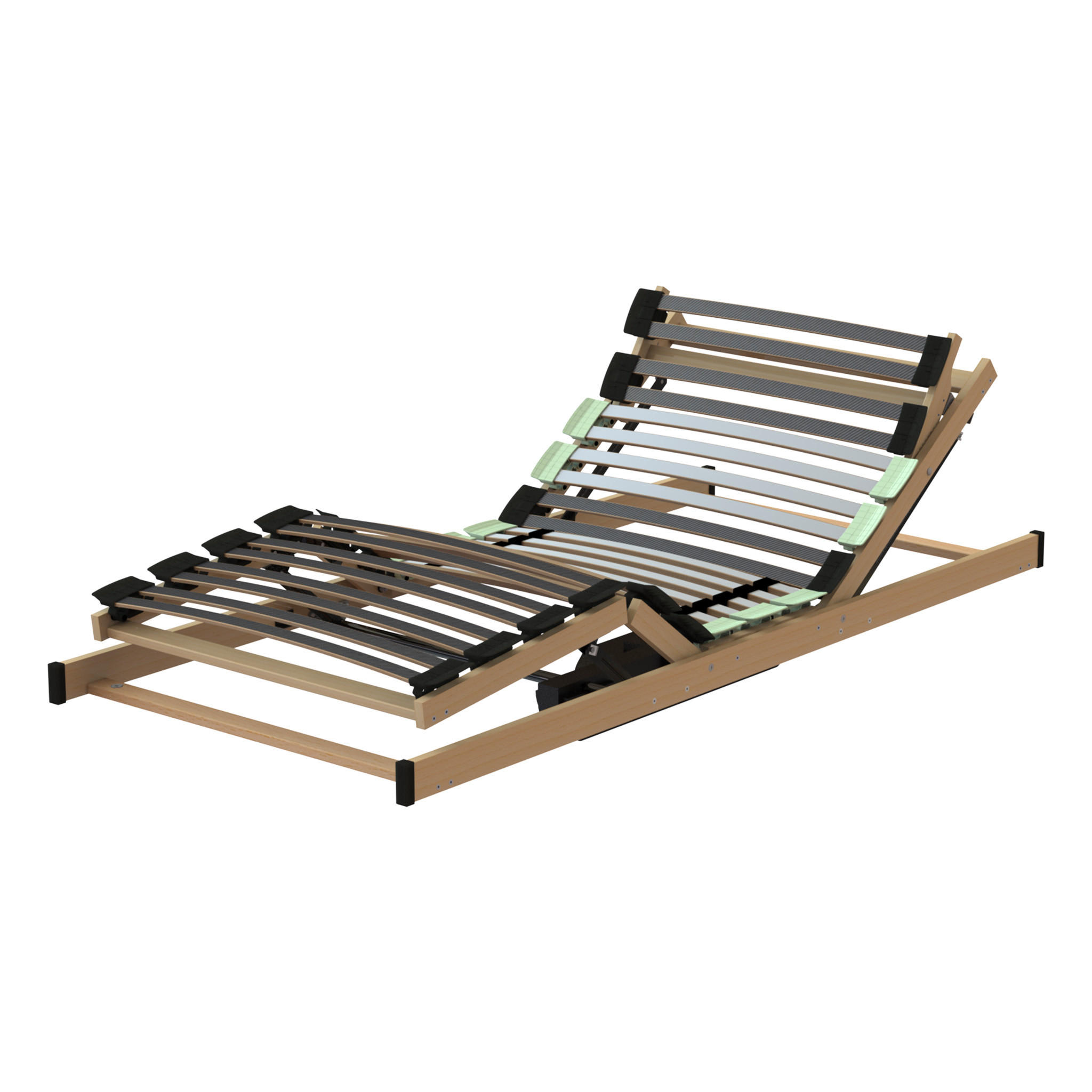 LATTENROST "Condor Mot", 80 x 200 cm, elektrisch verstellbar, zwei Motoren - Braun/Grün, Holz (80/200cm) - Hn8 Schlafsysteme