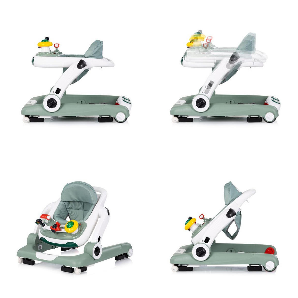 LAUFLERNHILFE little Explorer grün 4 in 1 Laulernwagen Musik Stopper Räder - Grün, Kunststoff (58/55/68cm) - Chipolino