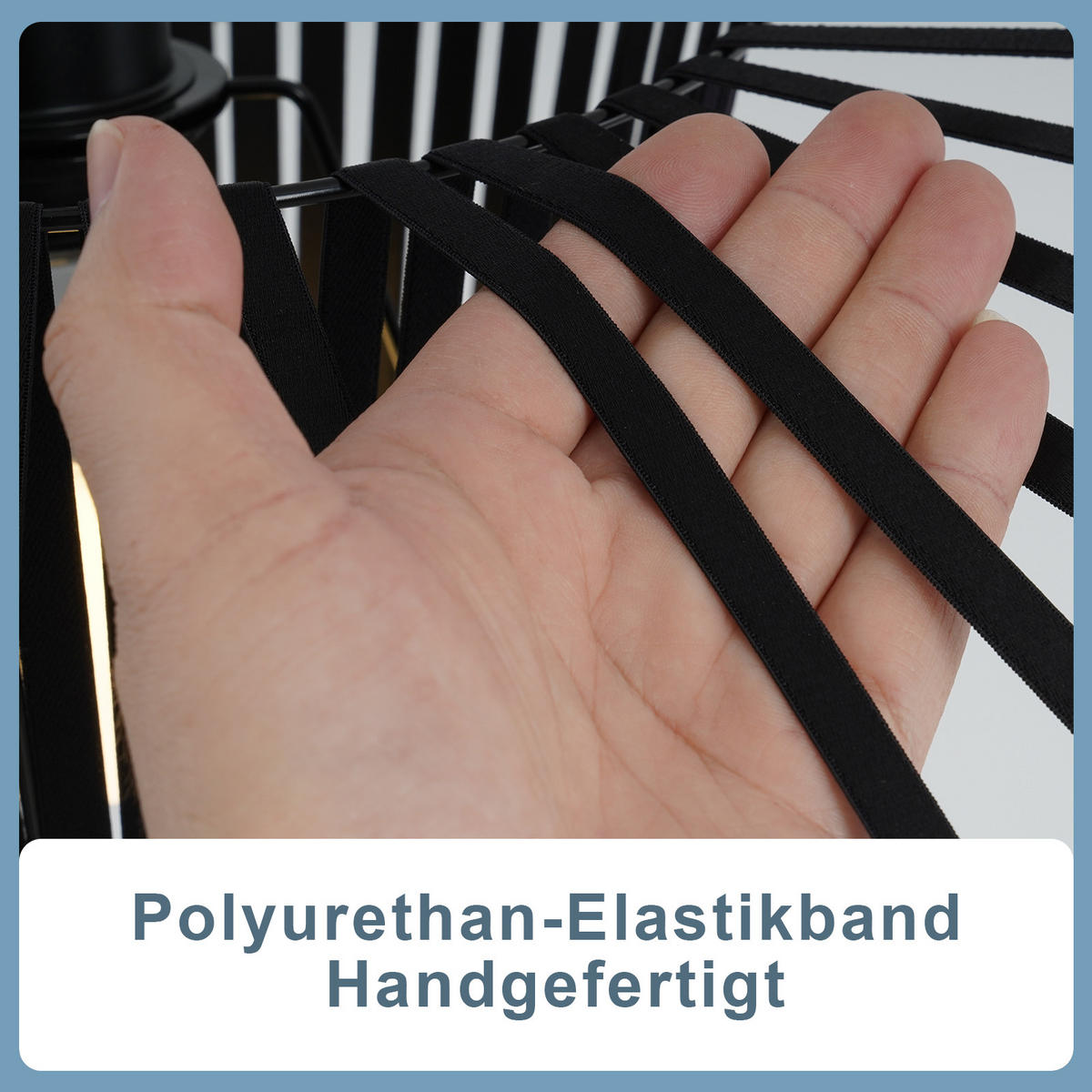 HÄNGELEUCHTE Strohhut 60/60/150 cm - Schwarz, Metall (60/60/150cm) - Nettlife