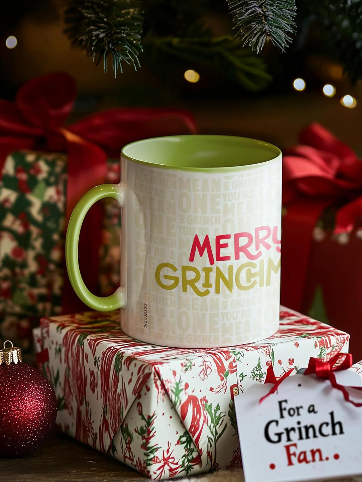 KAFFEEBECHER The Grinch Merry Grinchmas Weiß 320 ml - Weiß, Keramik (0.32L) - United Labels