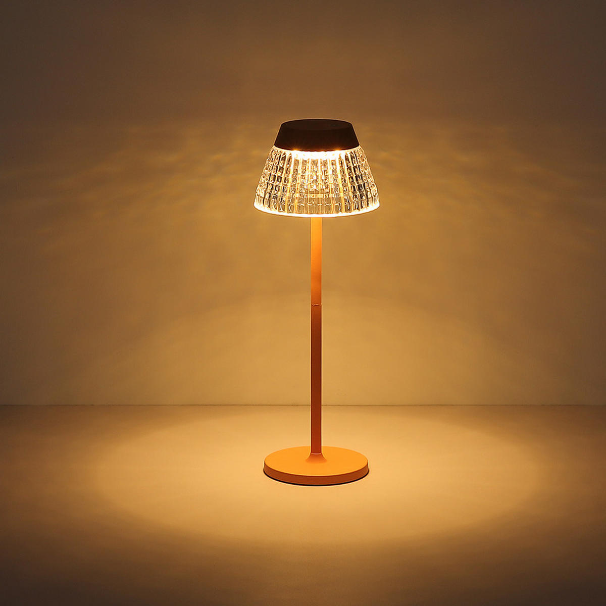 LED TISCHLEUCHTE Touchdimmer Orange klar - Orange, Metall (13.5/13.5/38cm) - Globo Lighting