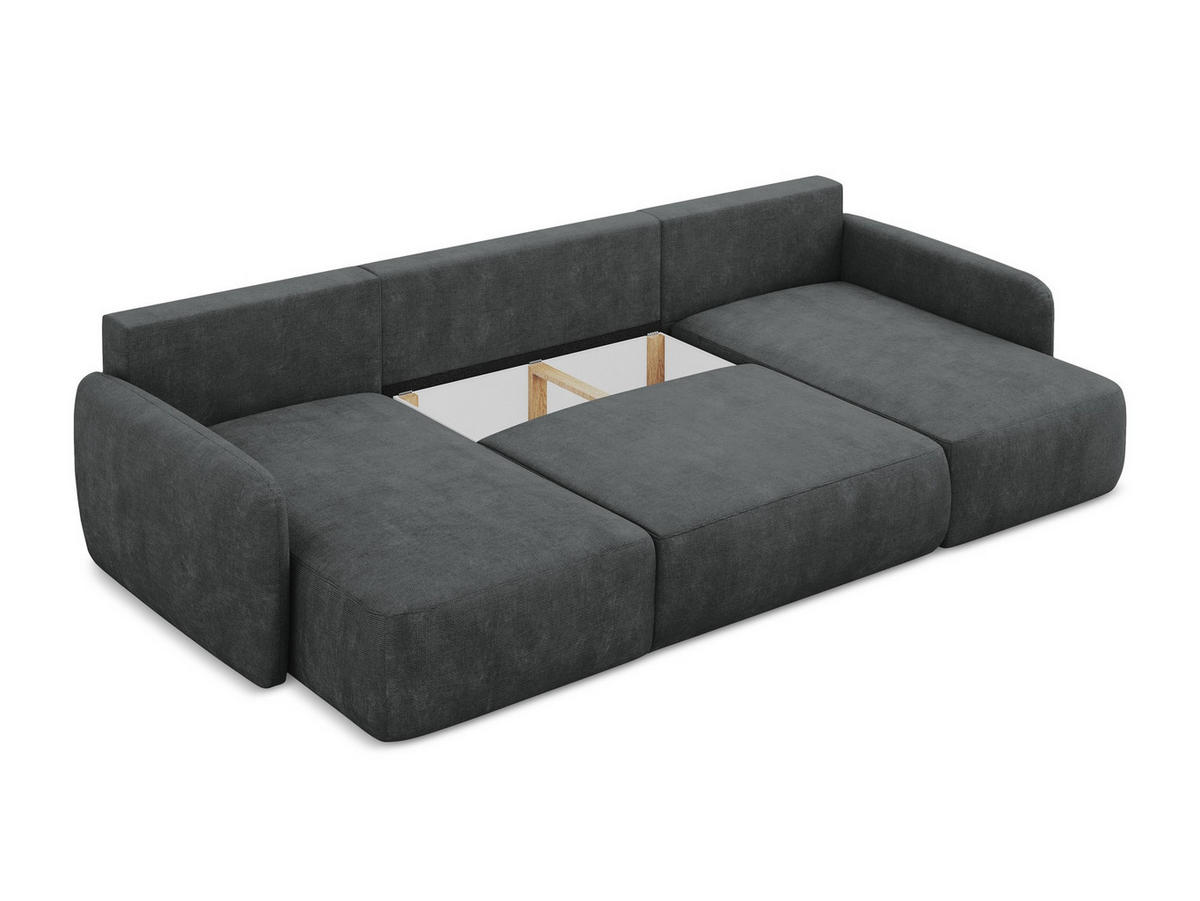 SOFAELEMENT Chenille Stoff Grau - Hellgrau/Schwarz, Holzwerkstoff/Kunststoff (80/70/102cm) - Makamii