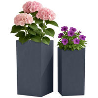 PFLANZKÜBEL 2er Set Anthrazit - Anthrazit, Kunststoff (80cm) - CLP