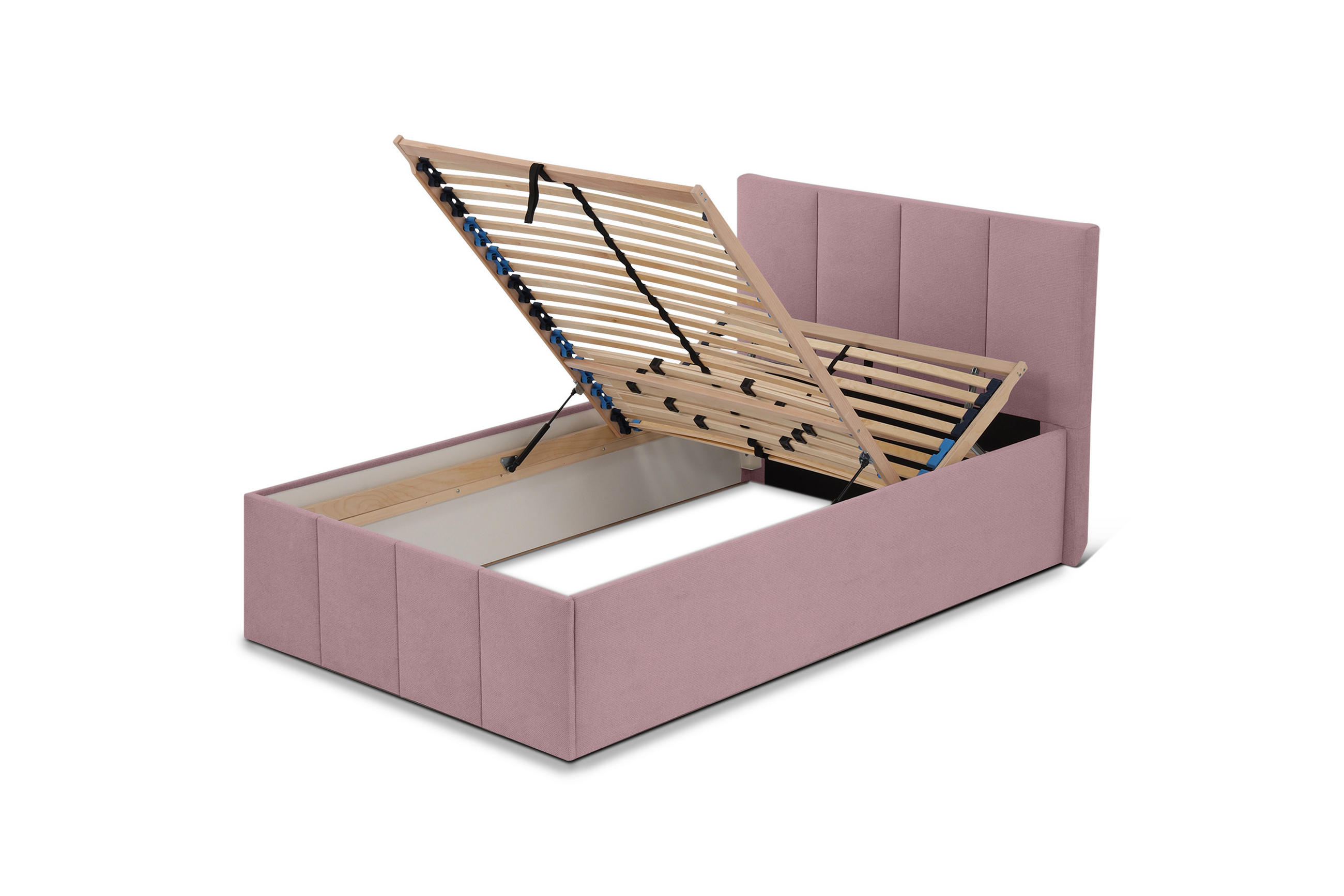 POLSTERBETT Dalas Rose 120 x 200 x 40 cm Bettkasten Mit hochwertiger Matratze H2 (bis 100 kg) und Lattenrost - Rosa, Holz (120/200cm) - Halmon Schlafkomfort Betten 