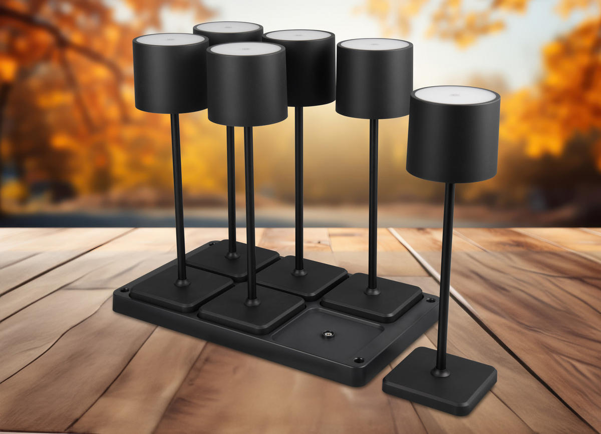 TISCHLAMPE FERNANDEZ - Schwarz - 0/0/40 cm - Schwarz, Kunststoff (42.6/42.6/40cm) - Trio Leuchten