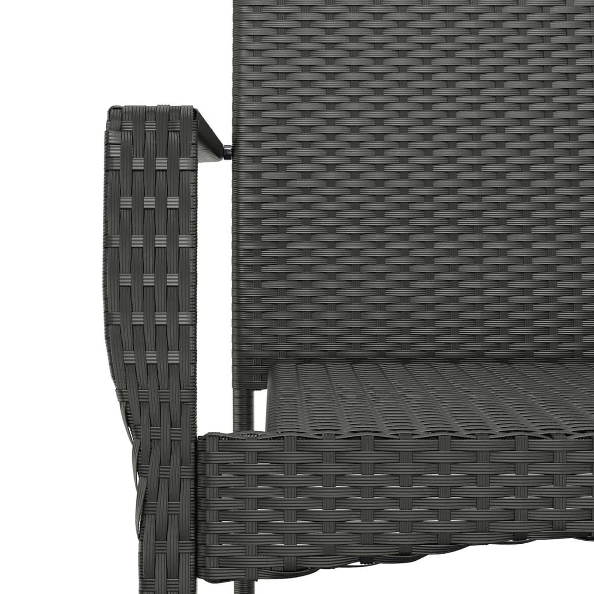 GARTEN-ESSGRUPPE 5-teilig Mit Kissen Schwarz Poly Rattan - Schwarz, Kunststoff - vidaXL