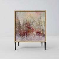 SIDEBOARD VEILED SUMMIT, Eichefarben, 57,5x42x72,5 cm, Schwarze Metallfüße - Eichefarben/Multicolor, Holzwerkstoff/Metall (57.5/72.5/42cm) - SpaceRebels