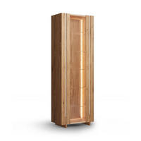 VITRINE Travertino Wildeiche Natur 68 / 41 / 206cm mit Travertin Naturstein - Wildeiche, Holz (68/206/41cm) - Feldmann-Wohnen