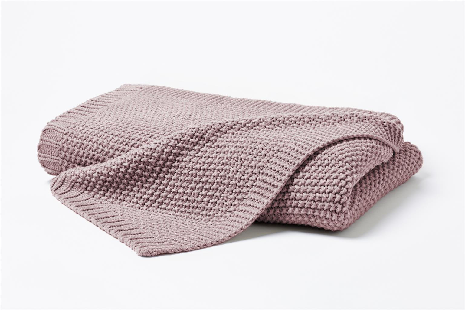 STRICKDECKE 130x170 cm, Kuscheldecke aus 100% Polyacryl, Flauschige Wohnzimmer Wohndecke für Sofa, Bett, Couch uvm. - Rosa - Hellrosa, Textil (130/170cm) - Carpe Sonno
