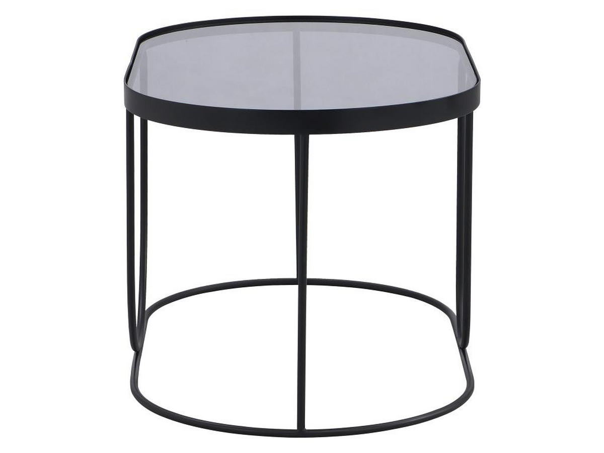 COUCHTISCH aus Metall & Rauchglas - Schwarz & Transparent - PRETORIA - Transparent, Glas (75/45/40cm) - Vente-Unique