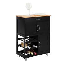 KÜCHENWAGEN Schwarz - Schwarz/Braun, Holzwerkstoff (67/87/38cm) - SoBuy
