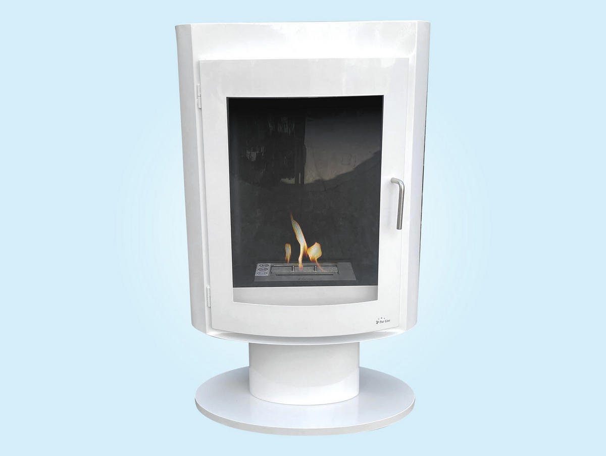 BIOETHANOL-OFEN Weiß inklusive 2 L-Tank und 3 kW Leistung - Weiß, Metall (60/97/35cm) - Purline