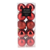 CHRISTBAUMKUGEL Santa Lila Rot 4/4/4 cm Kunstoff - Rot, Kunststoff (4/4/4cm) - Mondex