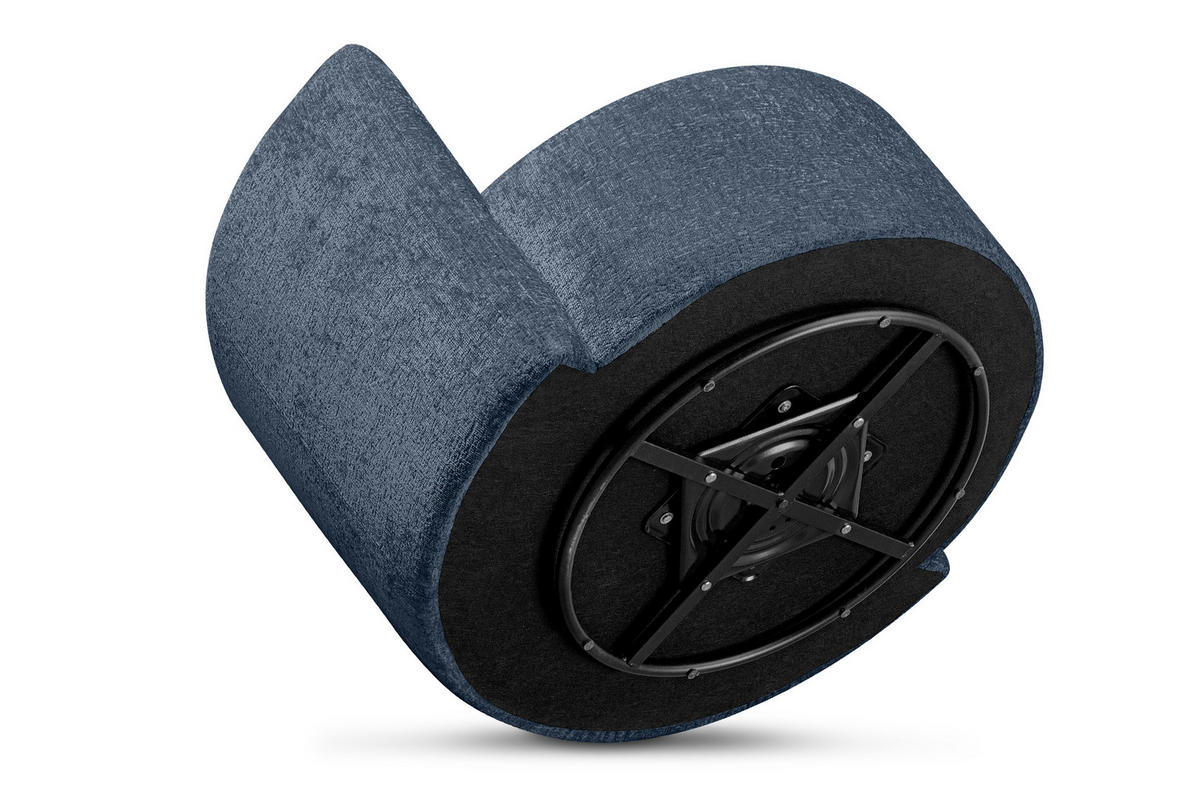 DREHSESSEL RAGGI 360° Drehfunktion mit inklusive dekorativem Kissen, Dunkelblau - Dunkelblau, Textil (92/75/94cm) - KONSIMO®