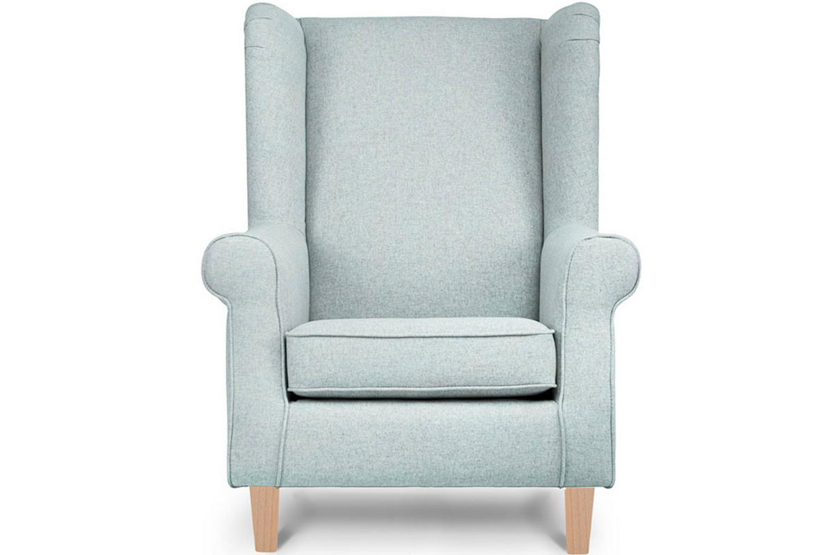 OHRENSESSEL MILES Massivholzbeine, Minzefarben - Mintgrün, Holzwerkstoff/Buchenholz (82/105/97cm) - KONSIMO®