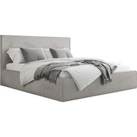 POLSTERBETT Terra Slim mit Bettkasten, Grau Boucle 120x200 cm - Birkefarben/Schwarz, Holz/Holzwerkstoff (120/200cm) - WFL GROUP