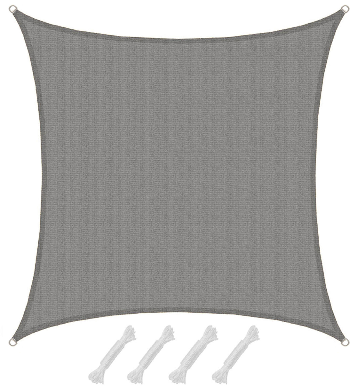 UV-SONNENSEGEL 6/6 m, Viereckig, Wasserdurchlässig, Grau - Grau, Kunststoff (600/600cm) - Amanka