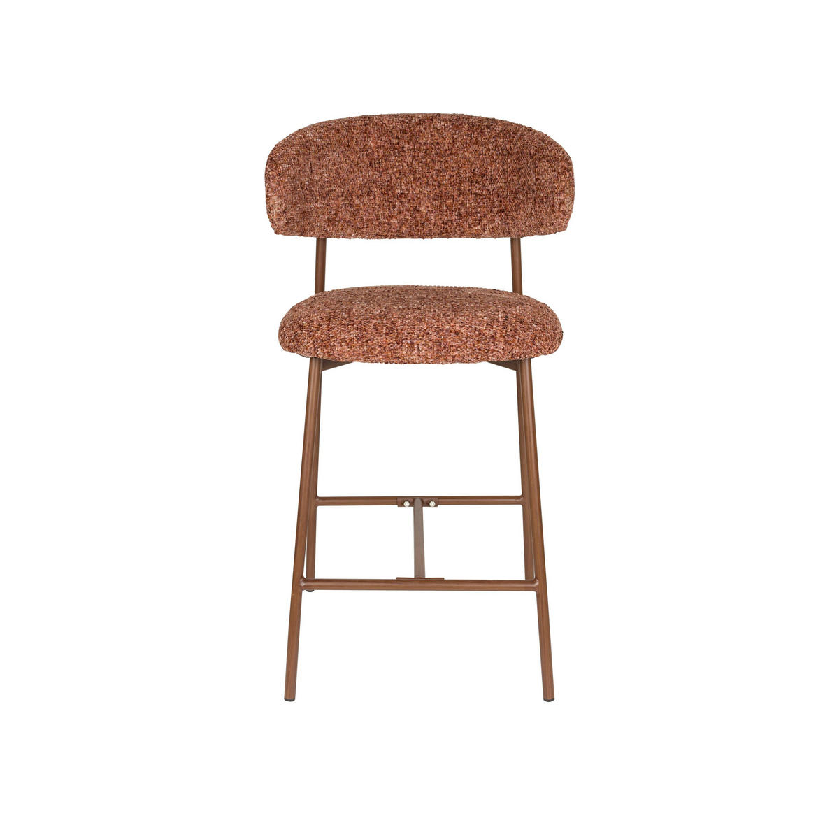 BARHOCKER Claes mit Rückenlehne 65 cm Terra - 2 er Set - Rot, Kunststoff (44/94/51cm)