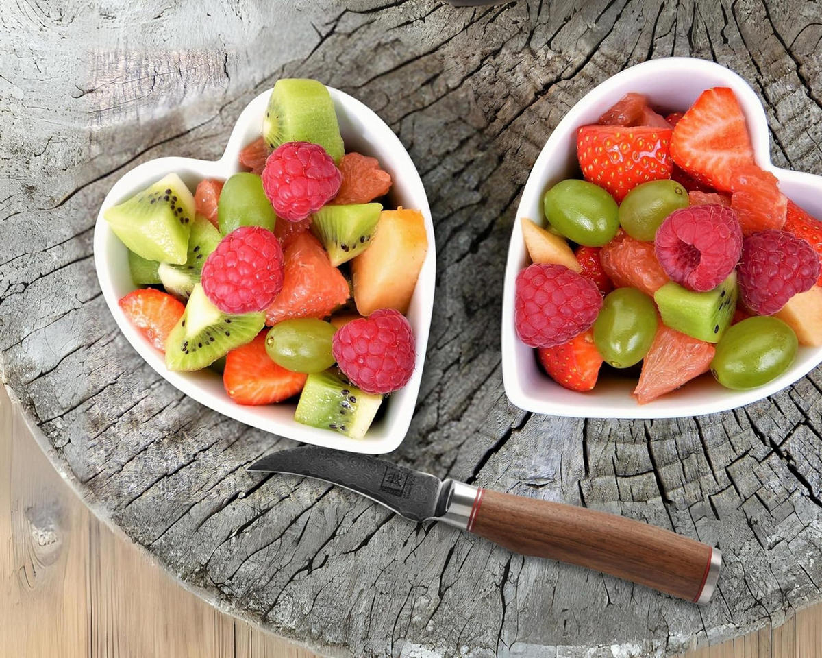 SCHÄLMESSER 8,5 cm - Nussbaumfarben, Holz/Metall (20cm) - Zayiko