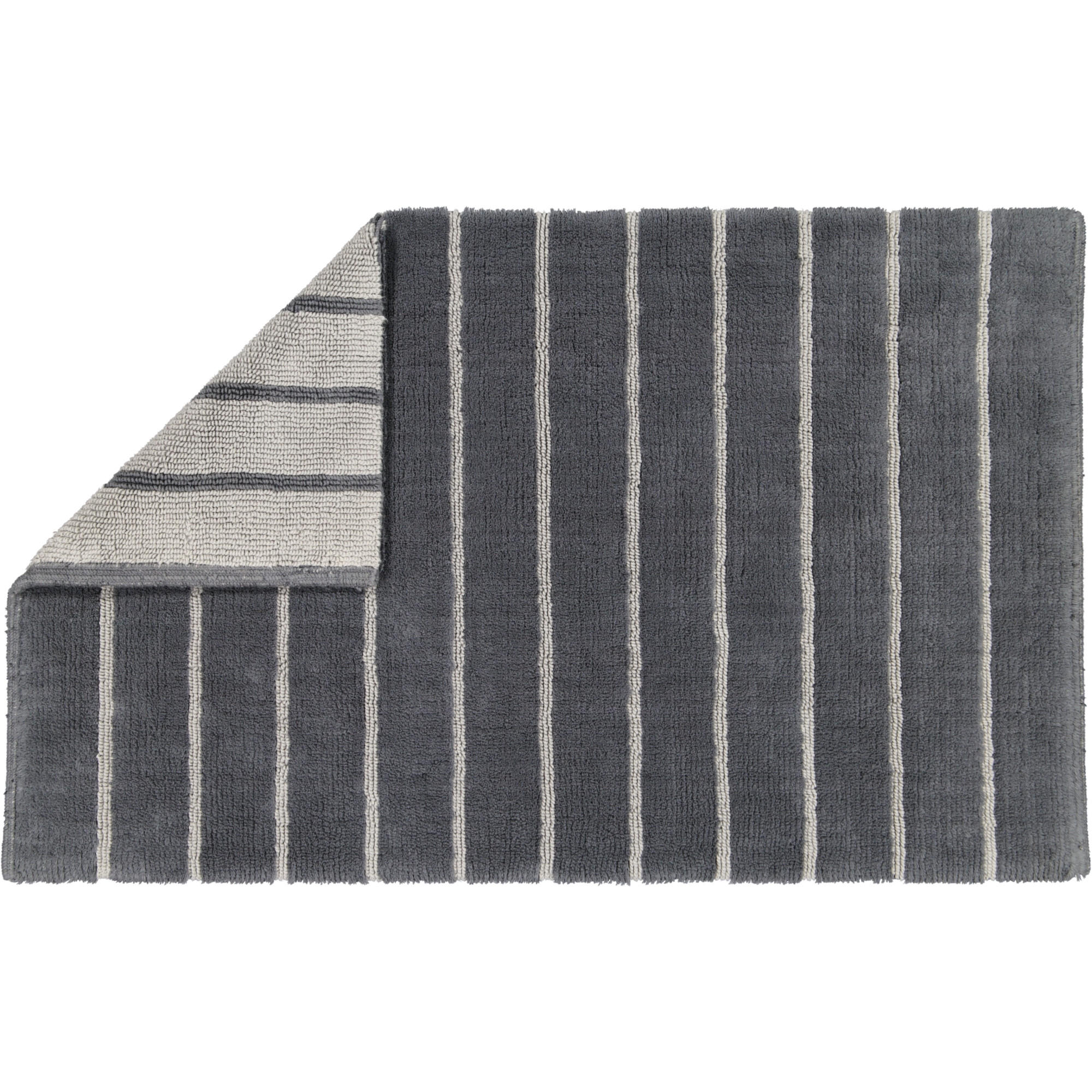 BADTEPPICHE BALANCE STREIFEN 1008 ANTHRAZIT - 73 - Grau, Textil (60/100cm) - Cawoe