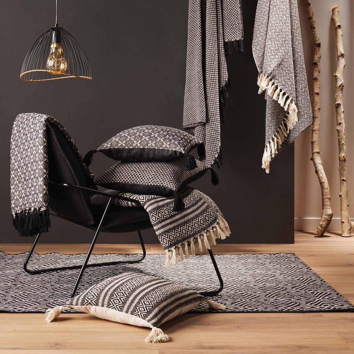 ZIERKISSEN Junon 40/40 cm - Grau, Naturmaterialien (40/40cm) - Douceur d´intérieur