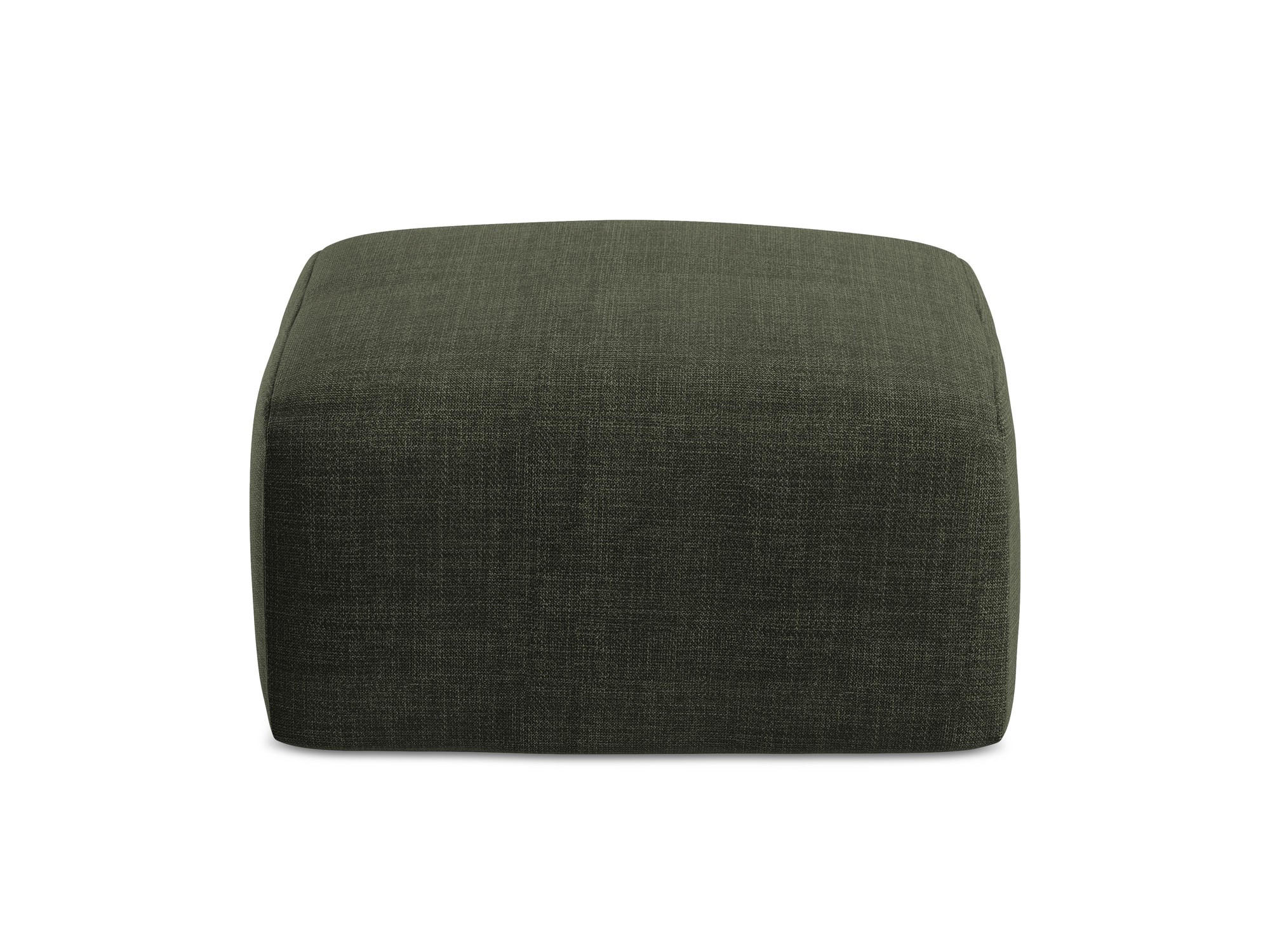 POUF Strukturstoff Grün - Schwarz/Olivgrün, Holzwerkstoff/Kunststoff (65/40/65cm) - Makamii
