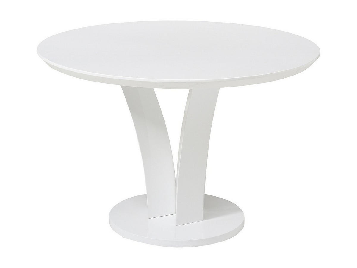 ESSTISCH rund - 4 Personen - MDF - Weiß lackiert - VIALETA - Weiß, Holz (120/120/75cm) - Vente-Unique