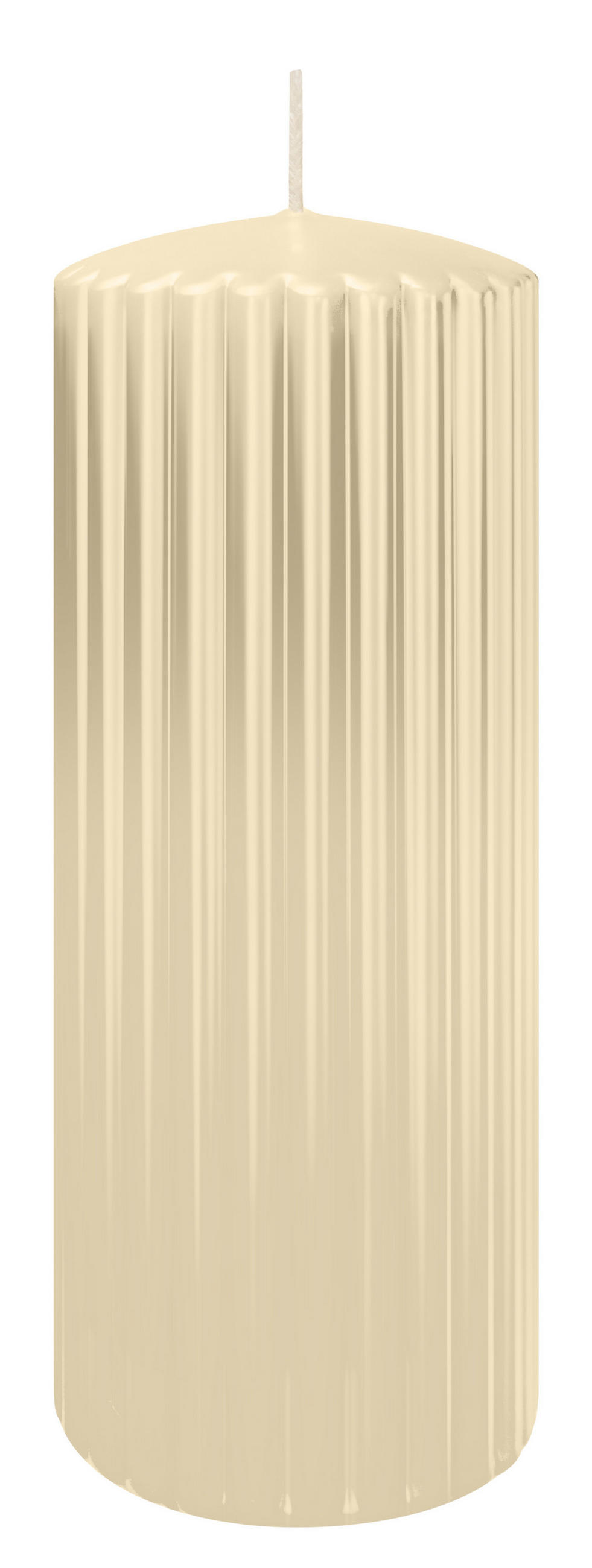RILLEN KERZEN Bisquit 200 x Ø 80 mm, 4 Stück - Beige, Paraffin (8/20/20cm) - Wiedemann Kerzen