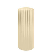 RILLEN KERZEN Bisquit 200 x Ø 80 mm, 4 Stück - Beige, Paraffin (8/20/20cm) - Wiedemann Kerzen