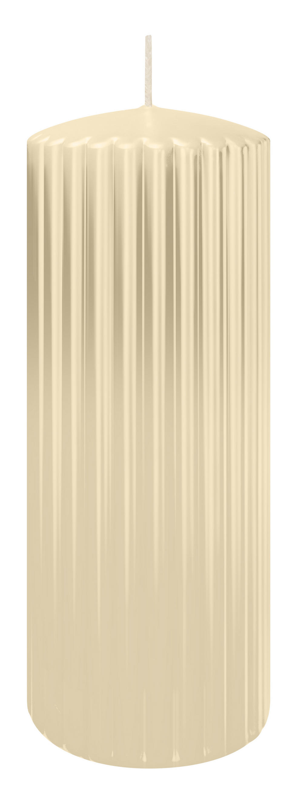 RILLEN KERZEN Bisquit 200 x Ø 80 mm, 4 Stück - Beige, Paraffin (8/20/20cm) - Wiedemann Kerzen