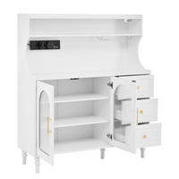 BUFFET 120/40/138,5 cm Weiß aus MDF mit Steckdose - Weiß, Holzwerkstoff (120/138.5/40cm) - OKWISH
