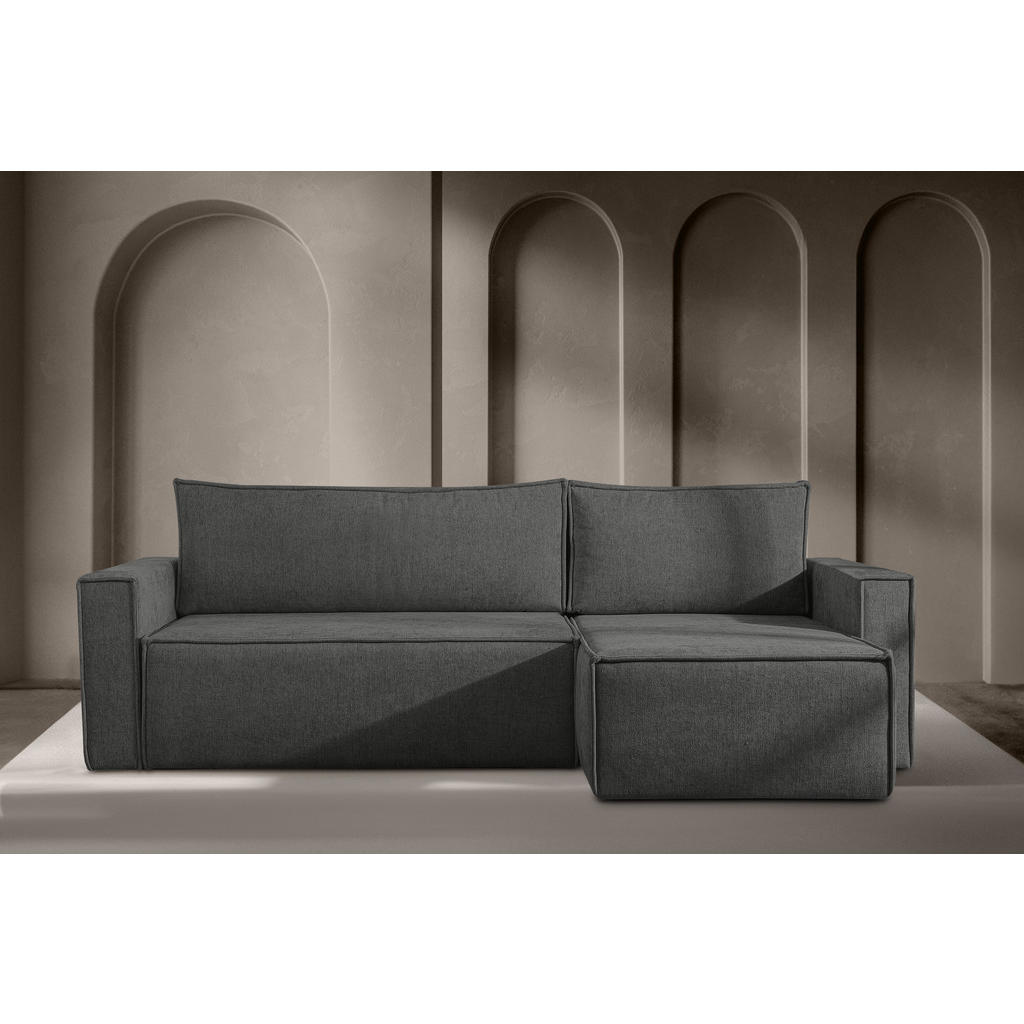 Thumbnail - Konsimo® Universal-Ecksofa, Silber, Textil, L-Form,L-Form, 246x148 cm, FSC 100%, Hergestellt in Europa, Wohnzimmer, Sofa...