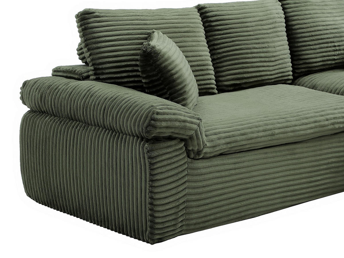 SOFA - 3 Personen - samt - khaki Dorepa - Schlammfarben, Textil (246/101cm) - Vente-Unique