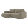 ECKSOFA mit Schlaffunktion links Strukturstoff Stoff Beige - Beige/Schwarz, Kunststoff/Textil (149/244cm) - LaMiaSofa