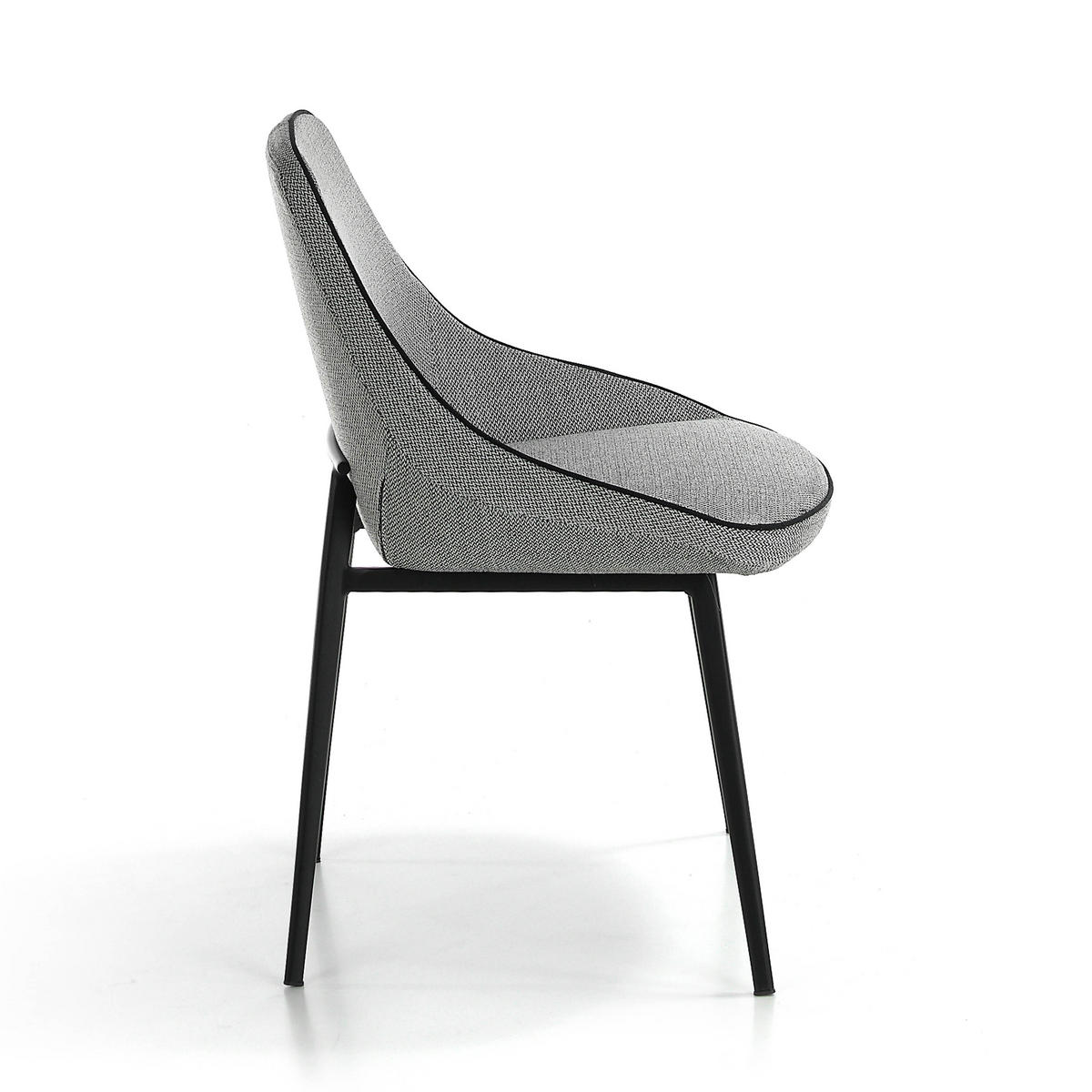 STUHL aus grauem Stoff - Schwarz/Grau, Textil/Metall (52/80/56cm) - ANGEL CERDA