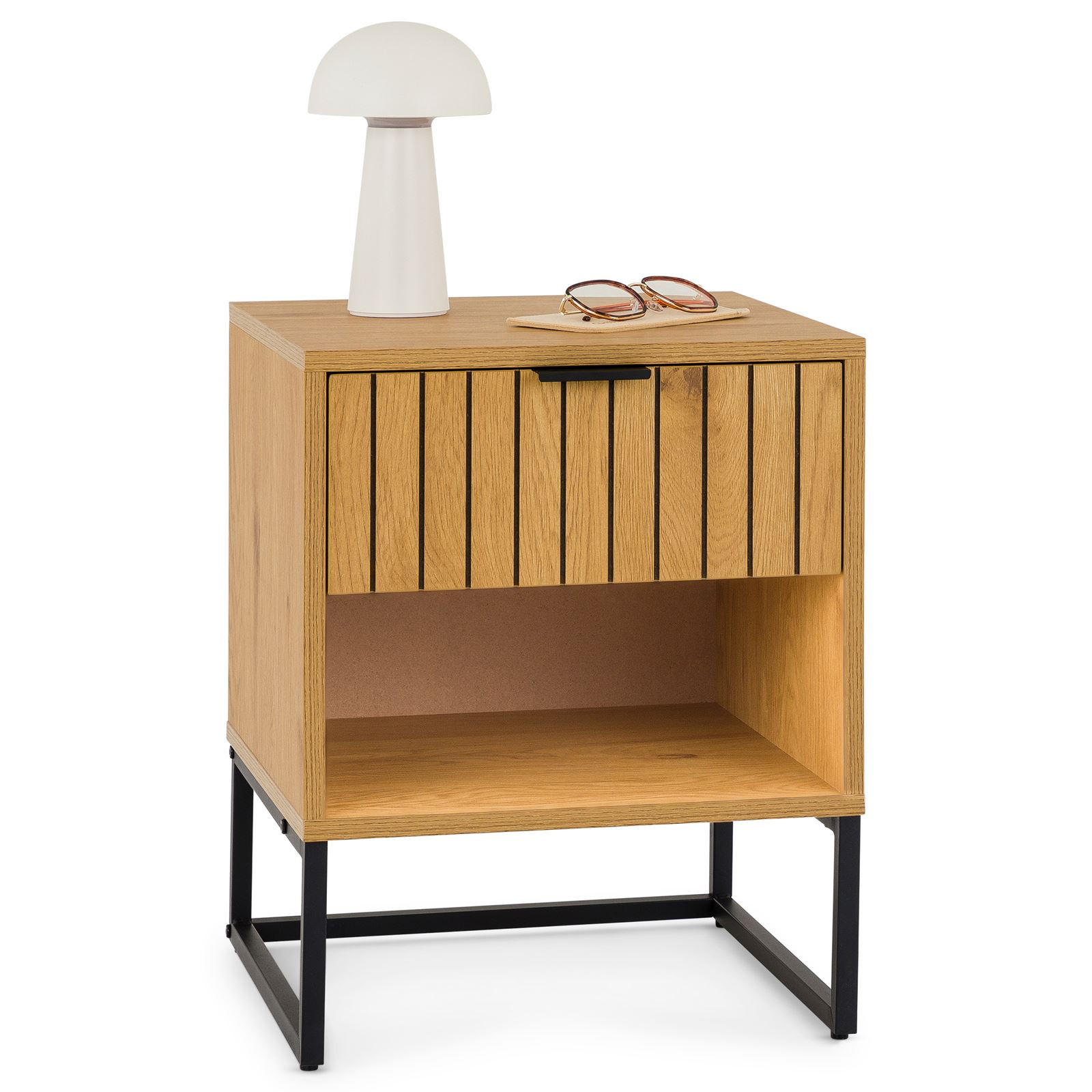 NACHTTISCH MESTO - Schwarz, Holzwerkstoff (40/50/40cm) - IDIMEX