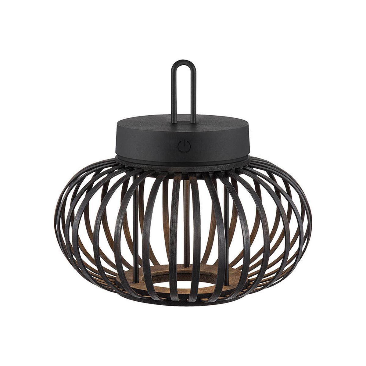 PENDEL-/TISCHLEUCHTE GABBIA, Schwarz, LED Akku, Touchdimmer - Schwarz, Metall (25/25/22cm)